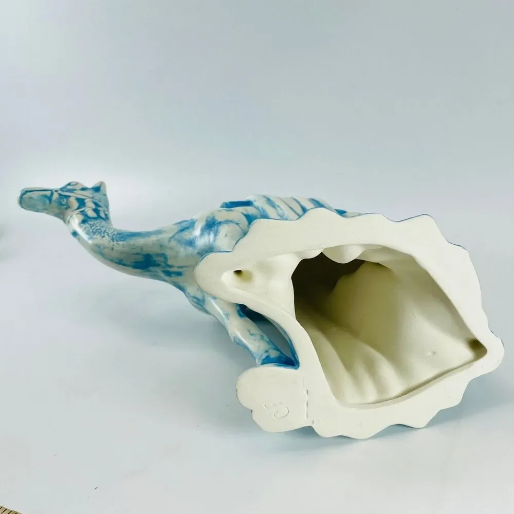 Holland Vintage Ceramic Nativity Camel Figurine 9 Inch Blue White Creche 1970s